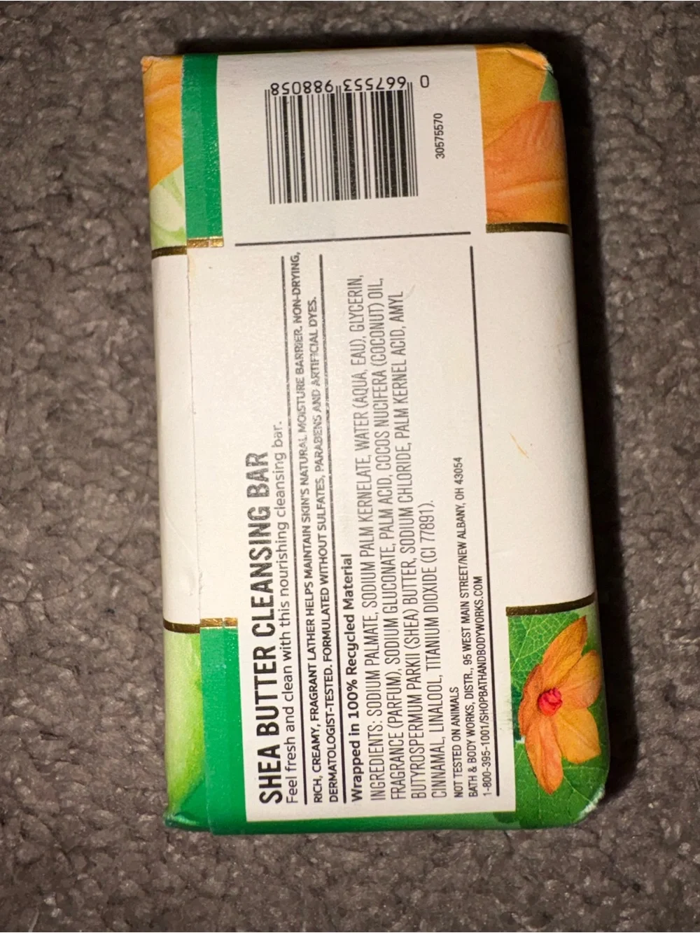 Bath & Body Works Green & Orange Shea Butter Cleansing Bar